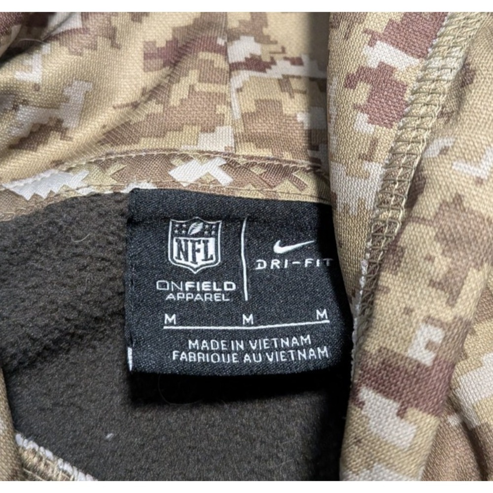 Nike Carolina Panthers Salute to Service Army Green Camo On‎ Field Hoodie Size M - Picture 5 of 11